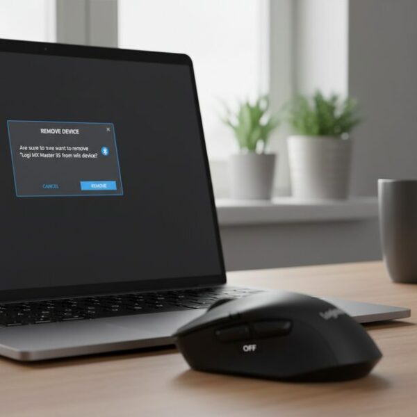 Logicoolマウス接続の最終手段であるリセット作業。パソコンのBluetooth設定からデバイス情報を完全に削除し、マウスの電源を入れ直して、全く新しいデバイスとして再ペアリングする方法。