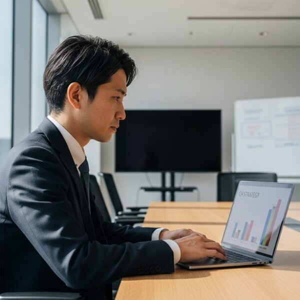 パソコンの前で少し困った表情を浮かべる人物と、設定画面に浮かぶ疑問符。マウスカーソルの変更がうまくいかない時の原因と、トラブルシューティングの方法。