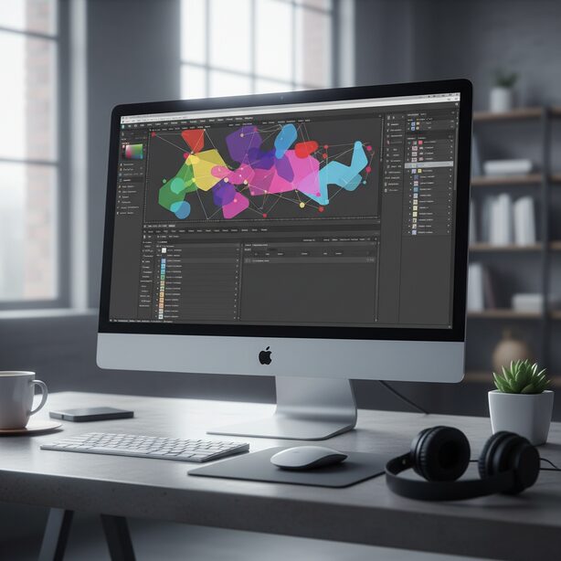 パソコン作業中にマウスの矢印カーソルが突然消えてしまい、どうすれば良いか途方に暮れている状況。モニター画面だけが光るデスクで、トラブルの原因と対処法を探す前の静寂を表現。