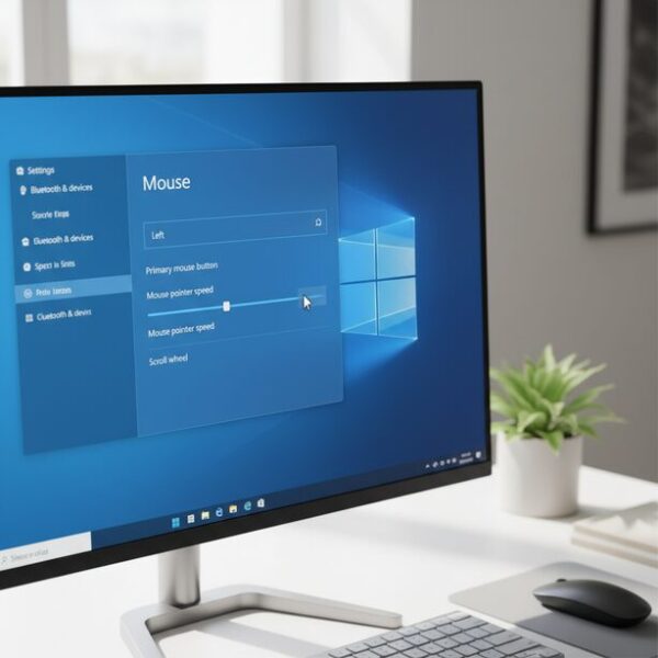 Windows 11のOS設定が原因でマウスの矢印が出ない問題を解決するため、「設定」画面からマウスのプロパティを確認。ポインターの速度や表示オプションを見直す手順。