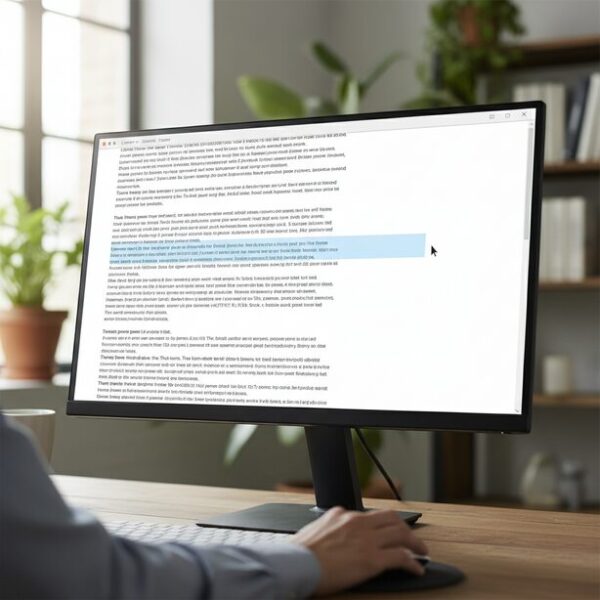 パソコンの文書作成ソフトでテキストの範囲選択をしているが、マウスのドラッグが途中で途切れてしまい、選択が意図せず解除されてしまうクリックがおかしい症状。