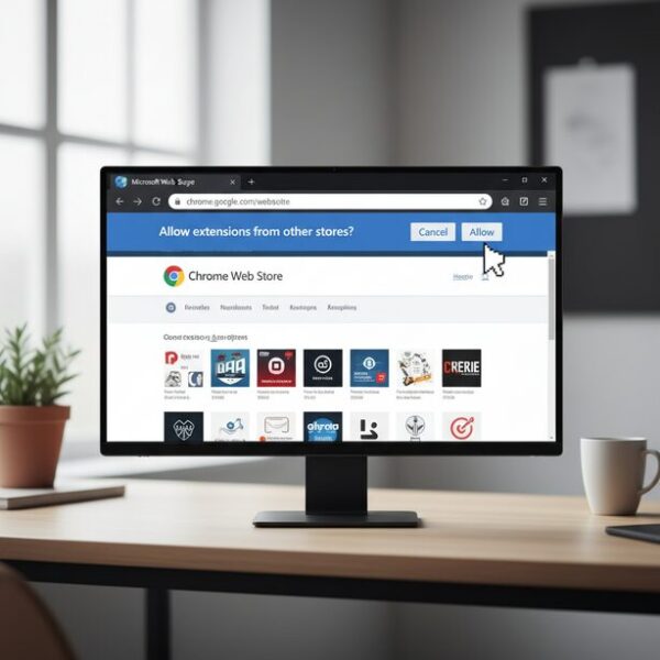 Microsoft Edgeブラウザでマウスのスクロール方向を反転させる方法。Chromeウェブストアから拡張機能を追加して、Edgeでも同様の機能を利用する手順を示す。