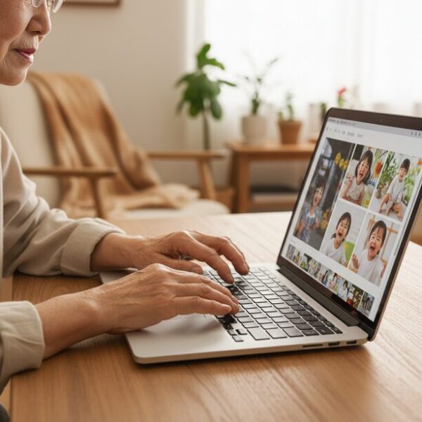 高齢者やPC初心者にも優しいシングルクリック設定のアクセシビリティ。ダブルクリックが苦手な方でも、スマートフォンのように直感的なタップ操作でパソコンを快適に利用できる様子。