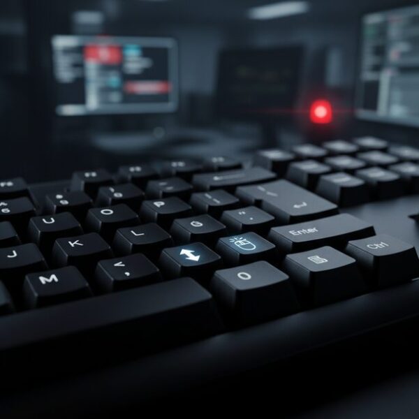 タッチパッドが故障した緊急時に役立つマウスキー機能。キーボードのテンキーをマウス代わりにしてカーソル移動やクリックを行い、トラブル発生時でもPC操作を可能にするアクセシビリティ設定。