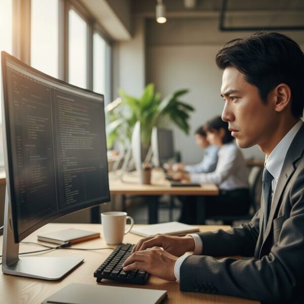 スマートフォンのECサイトで、容量偽装USBメモリのレビューを確認している様子。サクラの可能性がある高評価よりも「データが消えた」という具体的な低評価の評判こそが、偽物を見抜く重要な情報源となる。